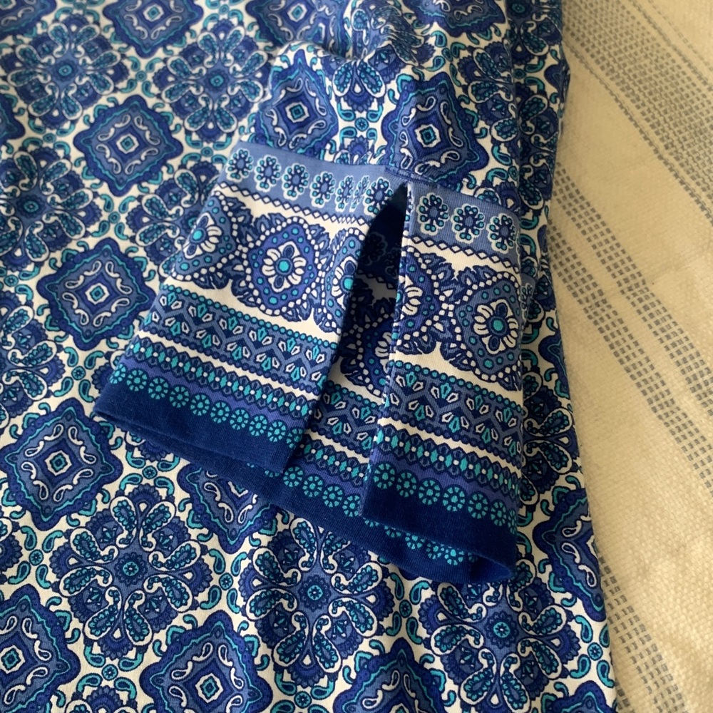 Coolibar Blue Patterned Notch-Neck Tunic - Picture 4 of 6